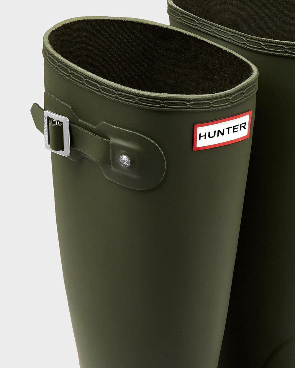 Bottes Hautes de Pluie Hunter Original Femme Vert Foncé Olive KOBYAQG-59